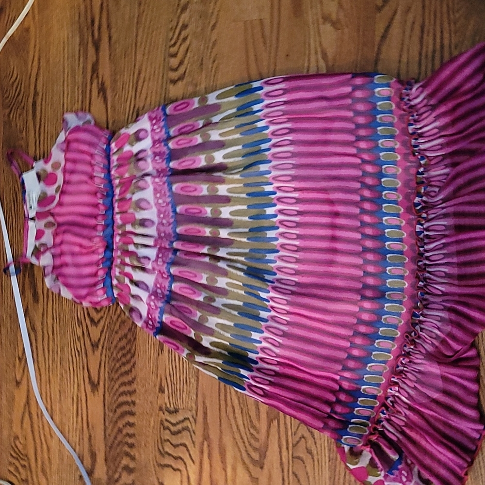 multicolored patterned dress